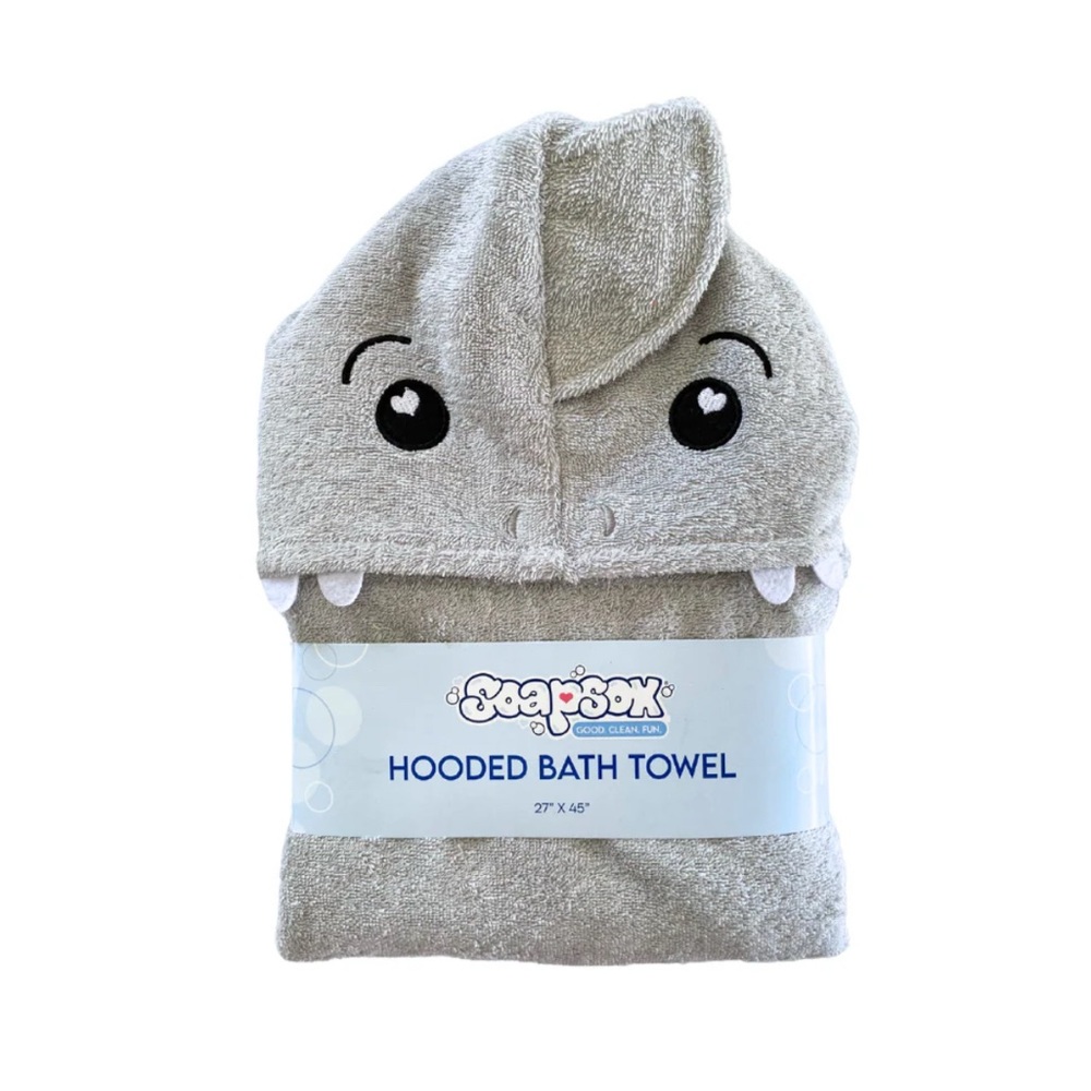 Gray Hooded Bath Towel